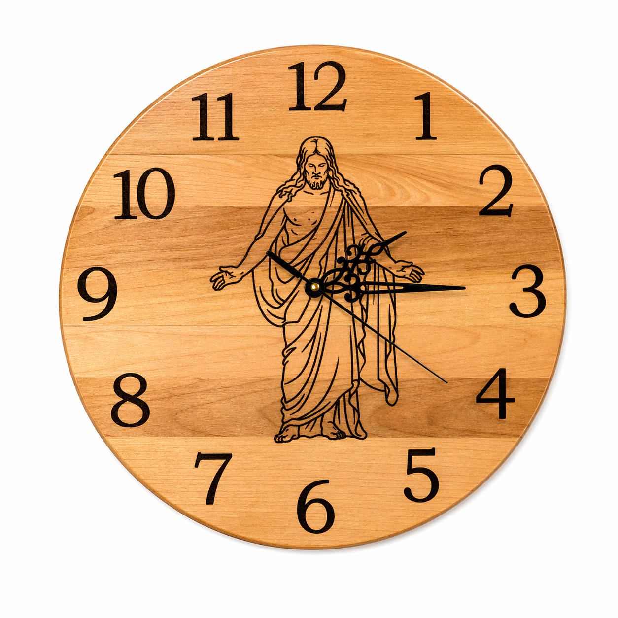 Christus Wood Wall Clock – 16" Christian Clock