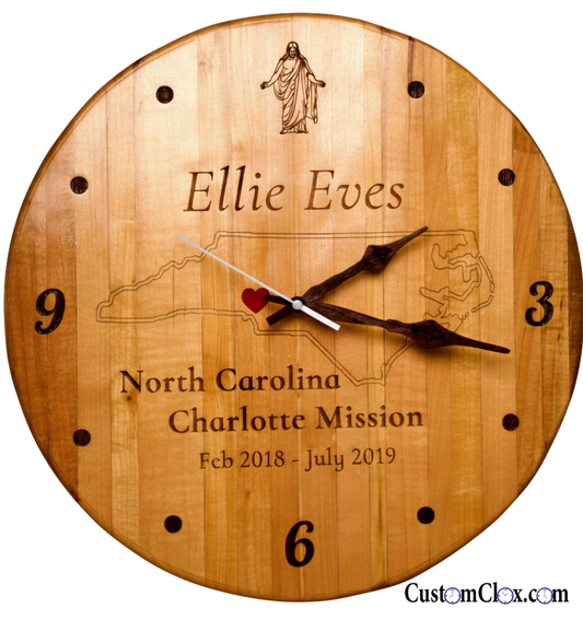 Missionary Clock – Handcrafted Hardwood Wall Clock – 15"