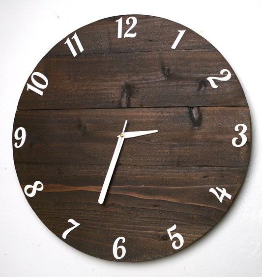 24" cedar clock with raised numbers