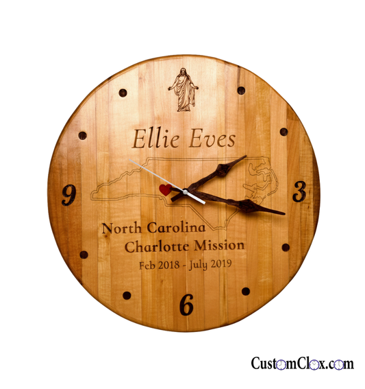 Missionary Clock – Handcrafted Hardwood Wall Clock – 15"
