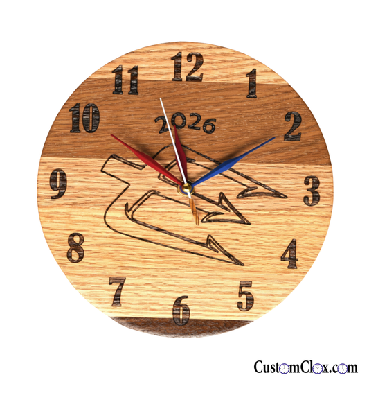 School Mascot Clock – Handcrafted Custom Wall Clock – 12"