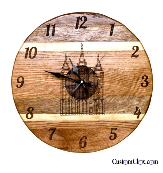 Temple Clock – Handcrafted Hardwood Wall Clock – 17"